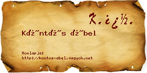 Köntös Ábel névjegykártya
