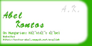 abel kontos business card